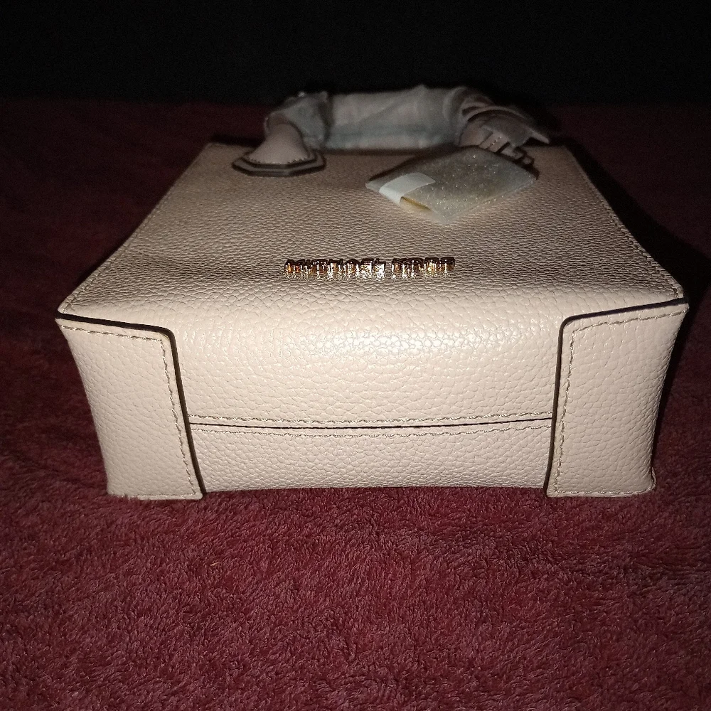 NWT Michael kors Mercer Extra-Small Pebbled Leather Crossbody Bag Powder Blush - Picture 5 of 14